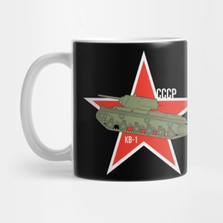 Tank legend KV-1 on the background of a star Mug